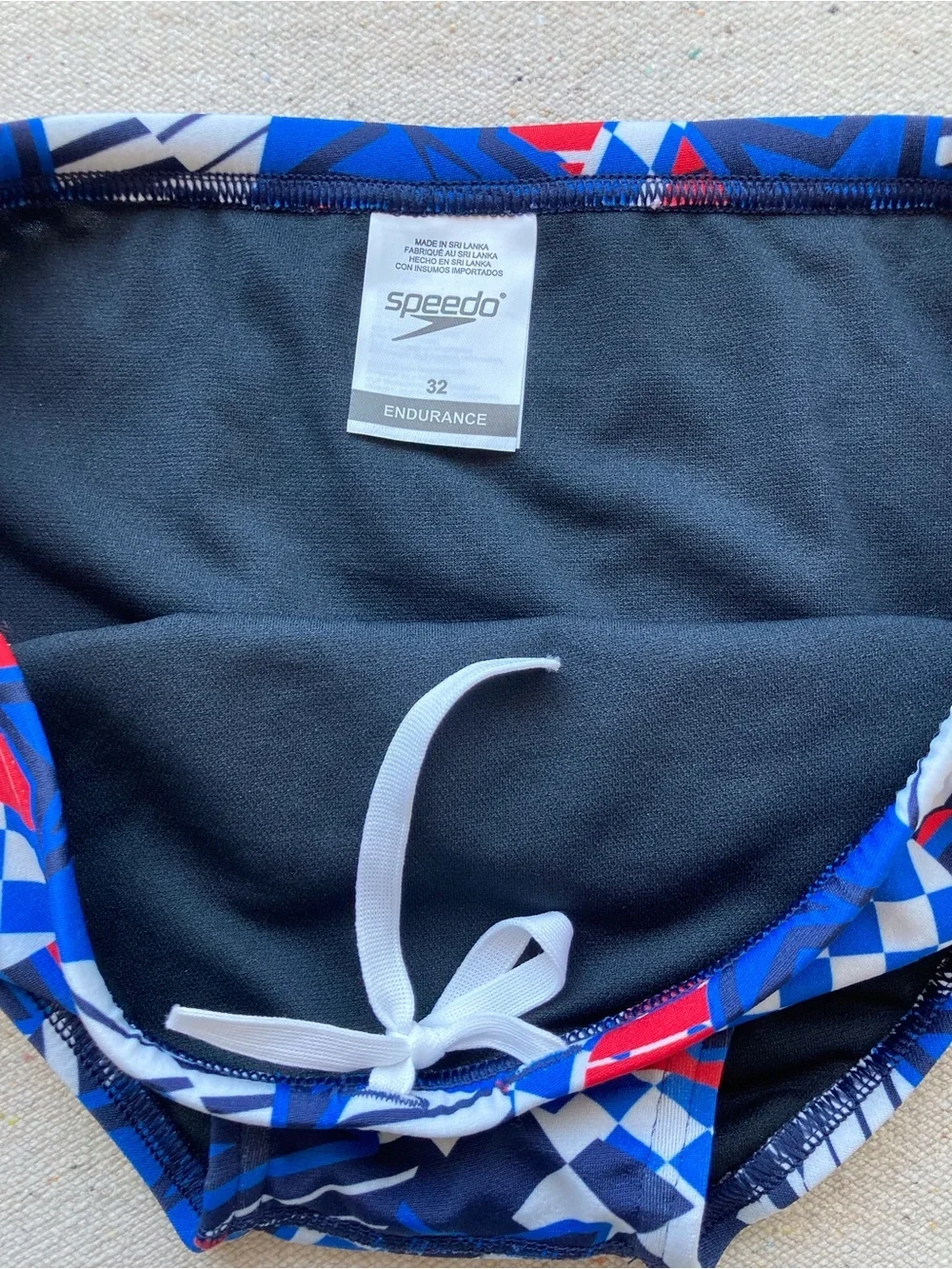 Speedo Overdrive Brief | Size 32 | True Cobalt | Red White Blue Stars NWT